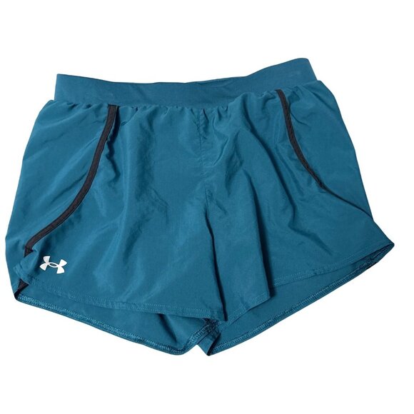 Under Armour Pants - Under Armour Womens HeatGear Loose Fit Shorts M Teal/Black Polyester & Elastane